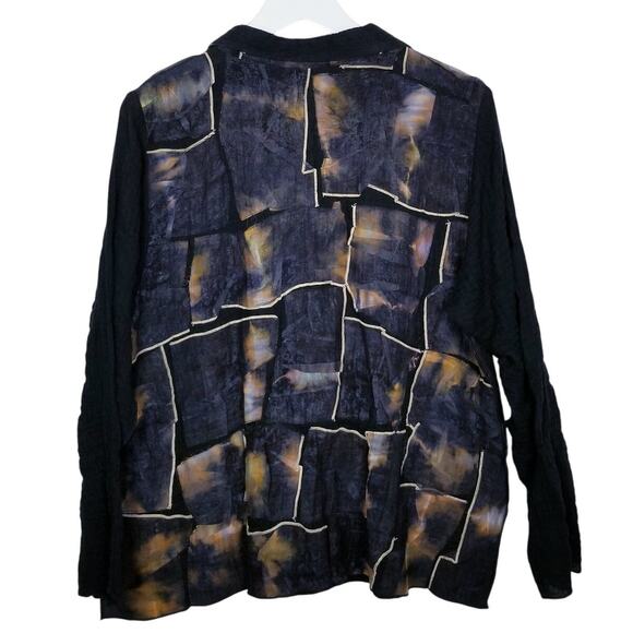DEBORAH CROSS Art To Wear Fiber Art Patchwork Boho Shacket Multimedia One Size - Picture 7 of 10